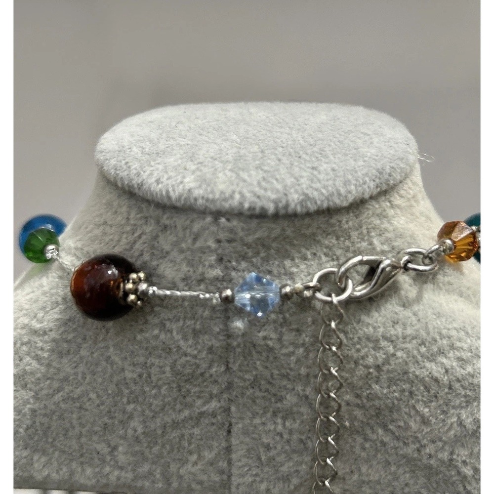 Vintage Glass Beaded Fruit Salad‎ Necklace Multicolor Art Boho Murano Style - Picture 4 of 5